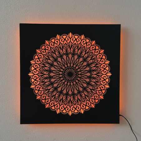 LED-Holzbild Mandala – hinterleuchtetes Mandala