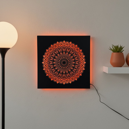 LED-Holzbild Mandala – Lichtbild | SENTOP