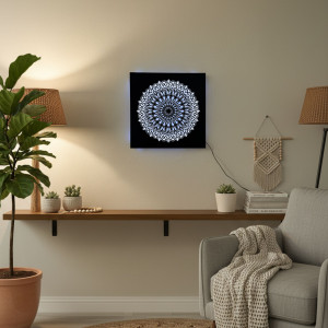 LED-Holzbild Mandala – hinterleuchtetes Mandala | BAKE 2