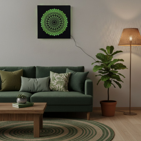 LED-Holzbild Mandala – hinterleuchtetes Mandala