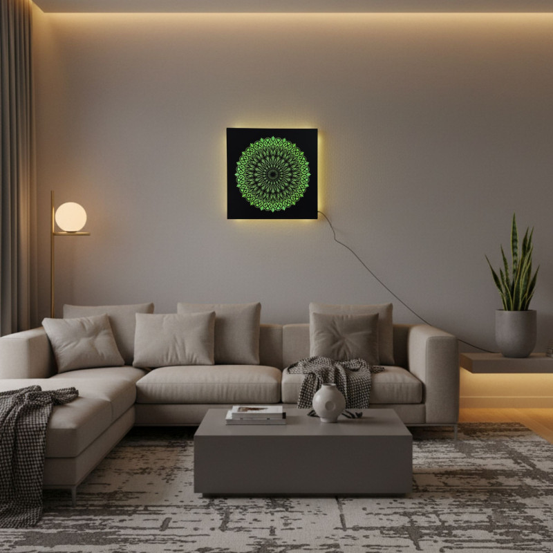 LED-Holzbild Mandala – Lichtbild | SENTOP