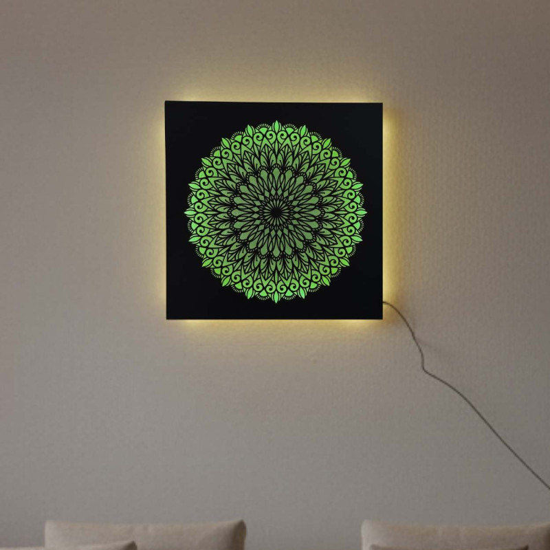 LED-Holzbild Mandala – hinterleuchtetes Mandala...