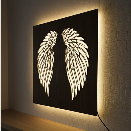 LED-Holzbild – Mandala „Blume des Lebens“ mit moderner RGB-Beleuchtung