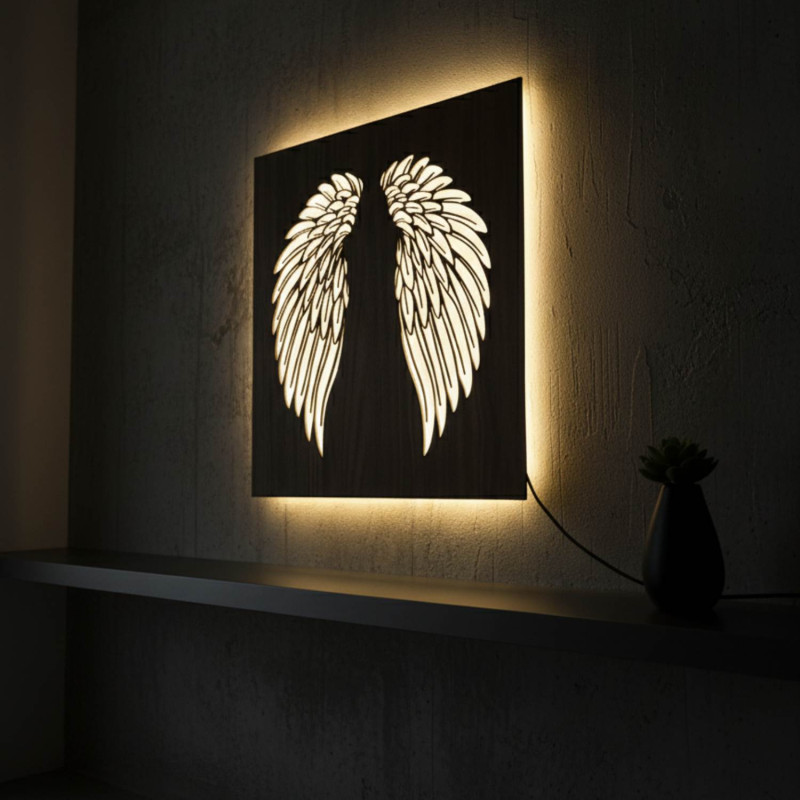 LED-Holzbild – Mandala „Blume des Lebens“ mit moderner RGB-Beleuchtung