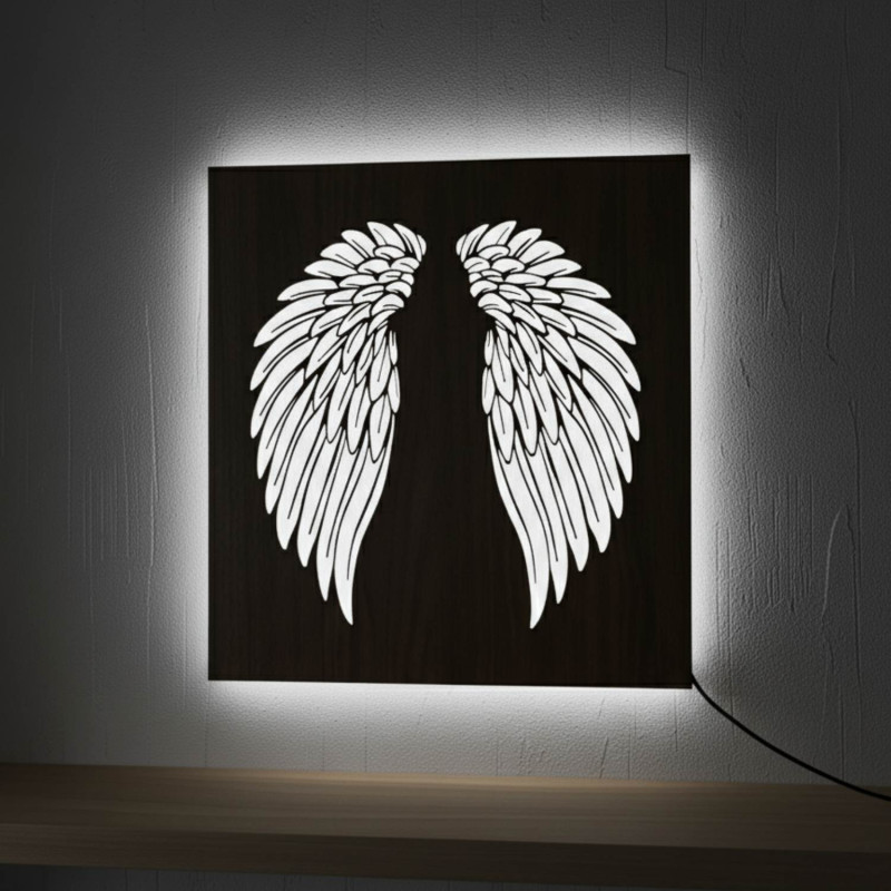 LED-Holzbild – Mandala „Blume des Lebens“ mit moderner RGB-Beleuchtung