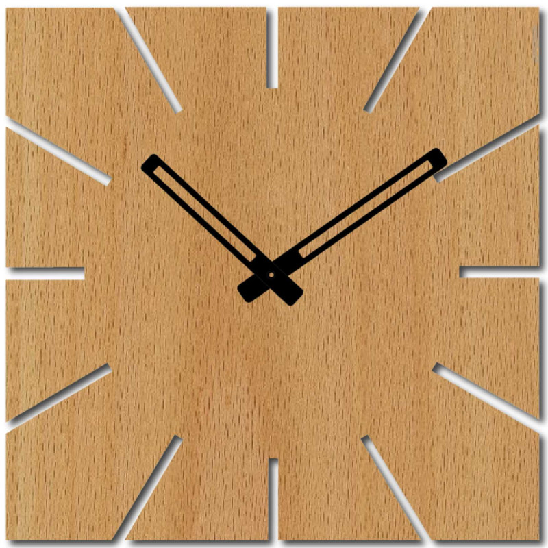 Quadratische Wanduhr aus Holz