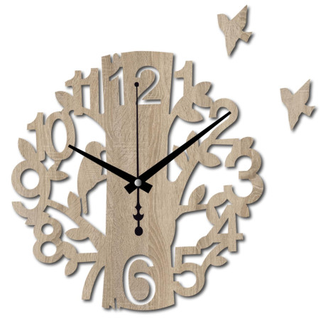 Designer-Wanduhr mit Vogelsilhouette