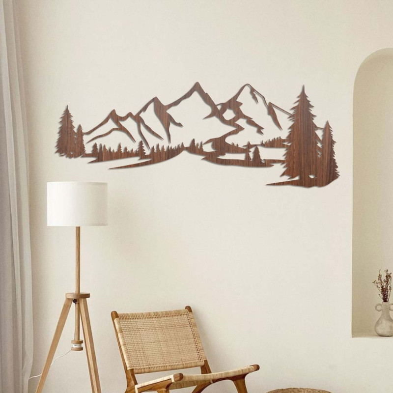Wandbild aus Holz – Berge und Wald | SOFI