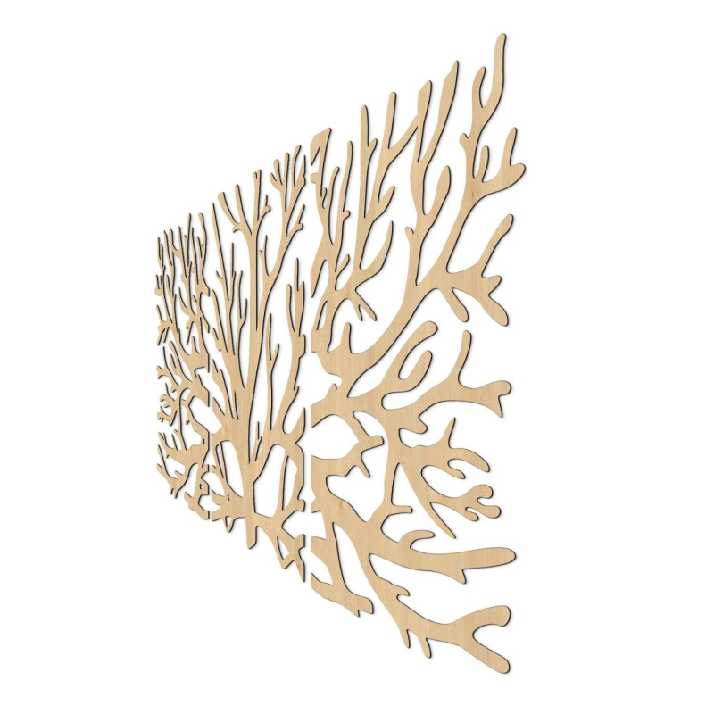 Dreiteiliges Holzbild „Baum des Lebens“ in dunklem Design an der Wand eines modernen Interieurs