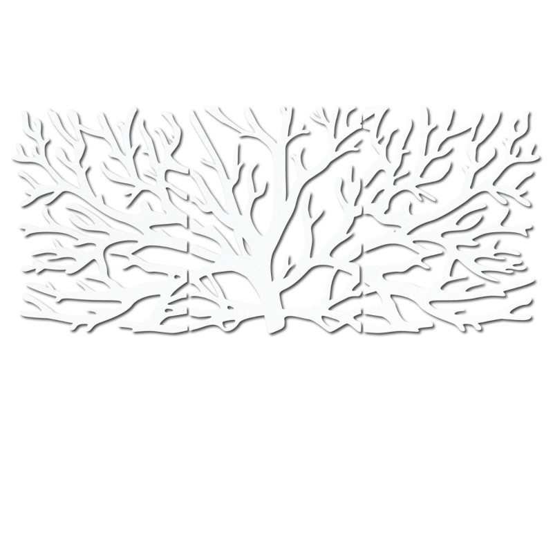 Designer-Holzgemälde „Baum des Lebens“ als dominantes Gestaltungselement des Wohnzimmers