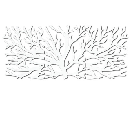 Designer-Holzgemälde „Baum des Lebens“ als dominantes Gestaltungselement des Wohnzimmers