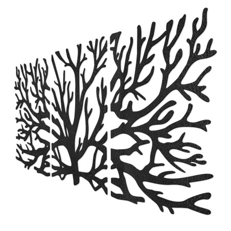 Designer-Holzgemälde „Baum des Lebens“ als dominantes Gestaltungselement des Wohnzimmers