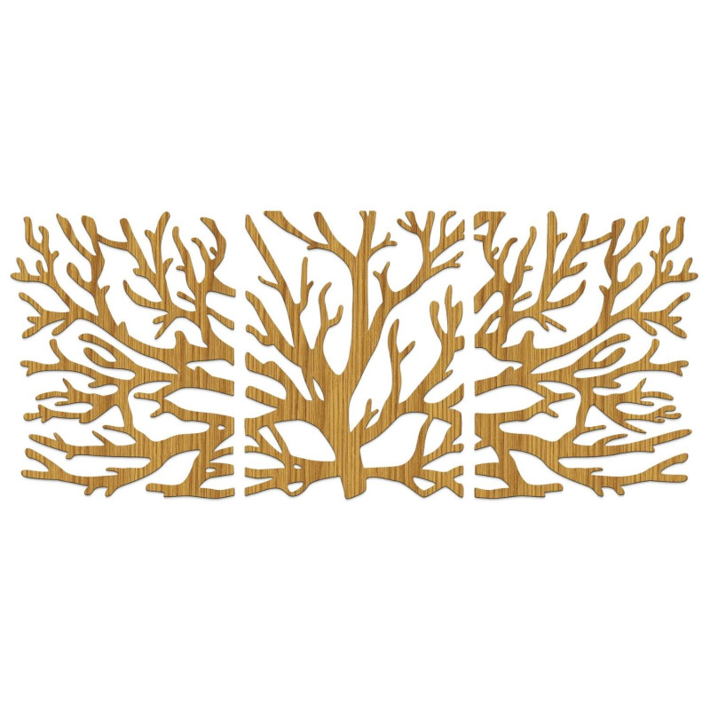 Ökologische Wanddekoration aus Holz mit Lebensbaum-Motiv