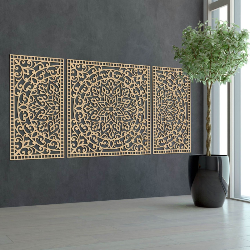 Mandala-Wanddekoration aus Holz | FLORIA