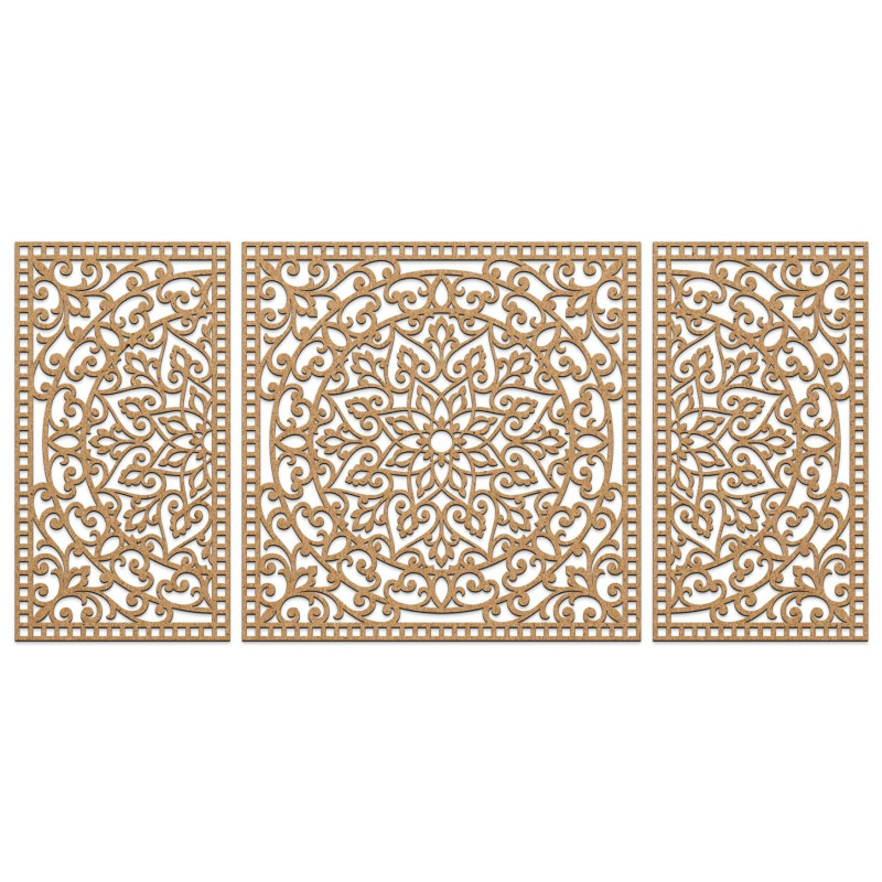 Elegante Mandala-Darstellung aus HDF, die die Wände Ihres Wohnzimmers oder Büros verschönert.