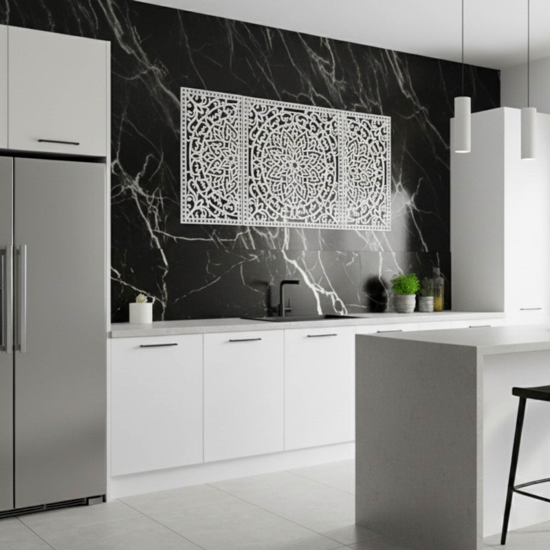 Elegante Mandala-Darstellung aus HDF, die die Wände Ihres Wohnzimmers oder Büros verschönert.