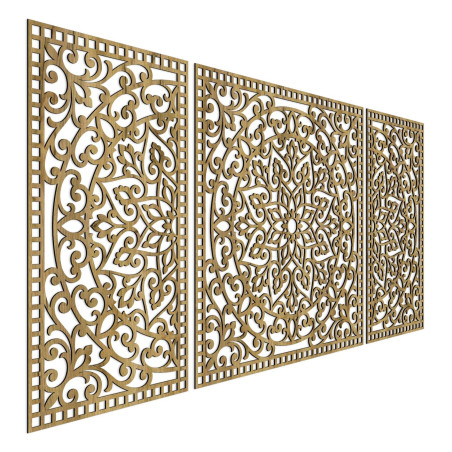 Mandala aus Holz mit feinen Details für Ausgeglichenheit und positive Energie