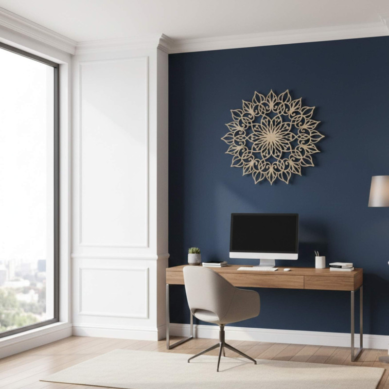 Mandala-Lebensblume aus Holz – harmonische Wohndekoration