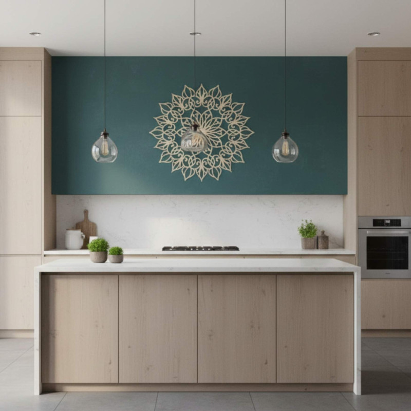 Mandala-Lebensblume aus Holz – harmonische Wohndekoration