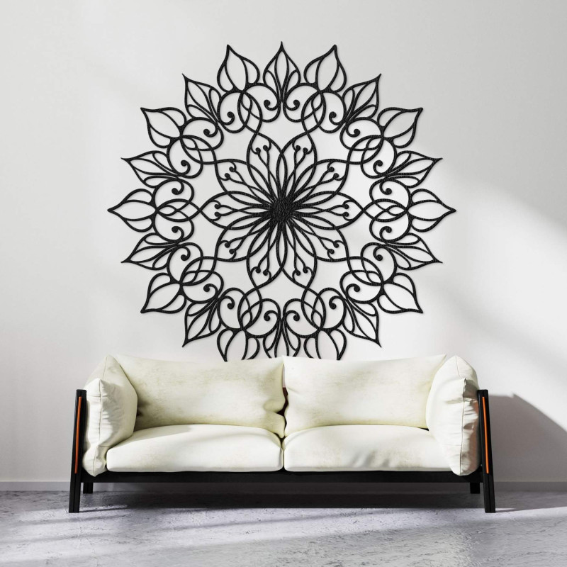 Handgefertigte Mandala-Holzfigur: Blume des Lebens