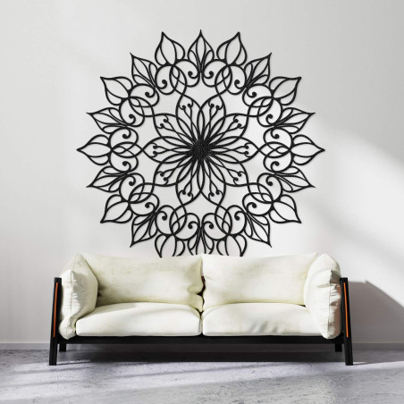 Handgefertigte Mandala-Holzfigur: Blume des Lebens