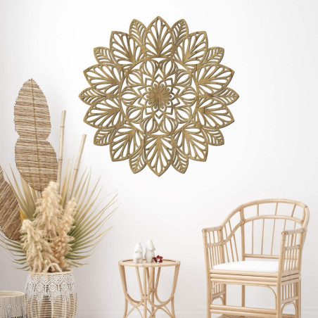 Holzmandala an der Wand | LOTUS