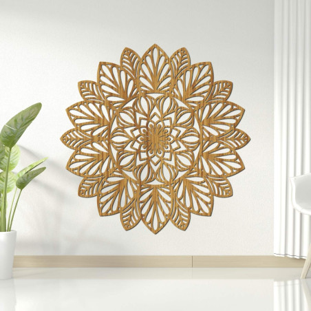 Holzmandala an der Wand | LOTUS