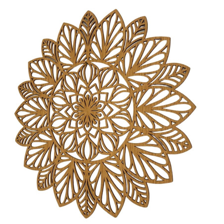 Holzmandala an der Wand | LOTUS