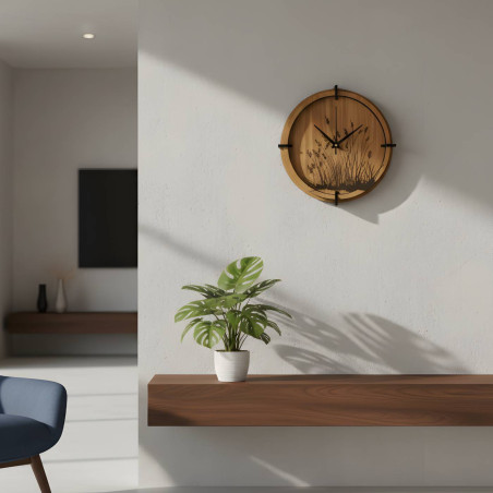 Natürliche Holzuhren, die Ihrem Interieur Ruhe verleihen