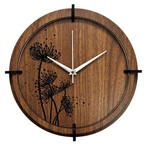 Moderne Wanduhr aus dunklem Holz für den Innenbereich. 2