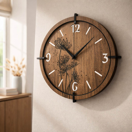 Designeruhr mit geräuschlosem Quarzwerk und silbernen Zeigern