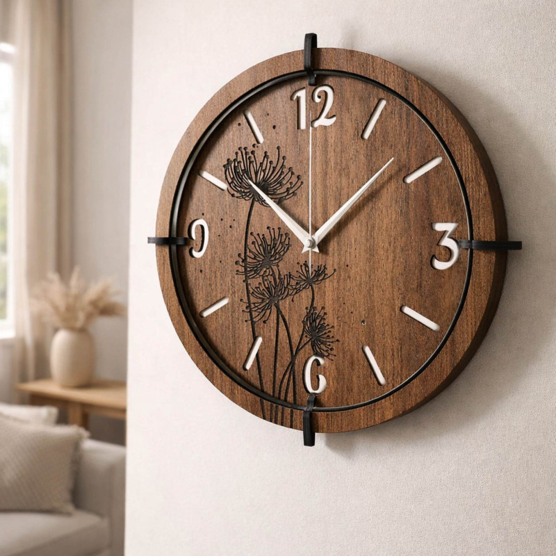 Designeruhr mit geräuschlosem Quarzwerk und silbernen Zeigern