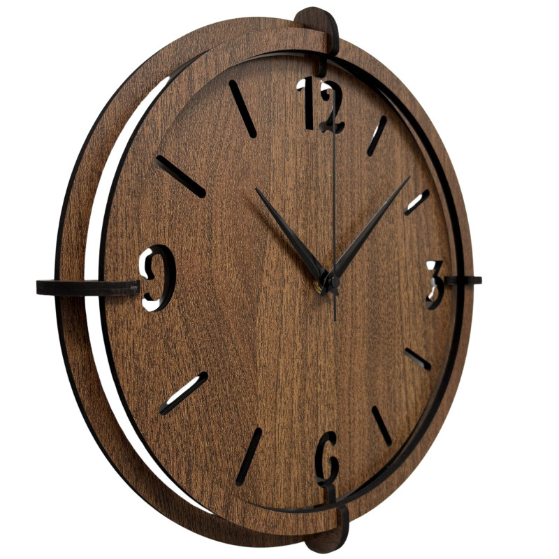 Moderne Wanduhr fürs Wohnzimmer – Nussbaum Wenge