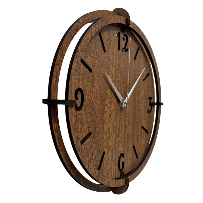 Moderne Wanduhr fürs Wohnzimmer – Nussbaum Wenge