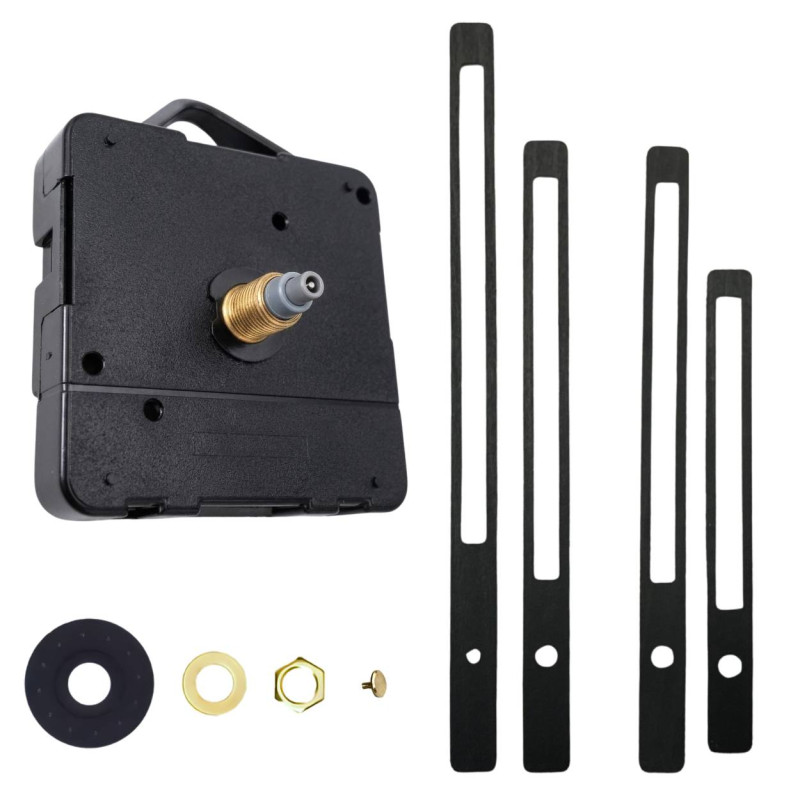 Minimalistische schwarze Wanduhrzeiger aus Buchenfurnier.