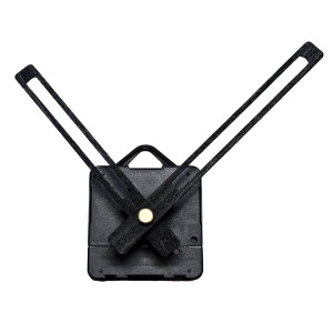 Schwarze Holzzeiger für eine Uhr mit leisem Quarzwerk für moderne Interieurs.