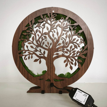 Dimmbare LED-Tischdekoration – Wenge-Walnuss