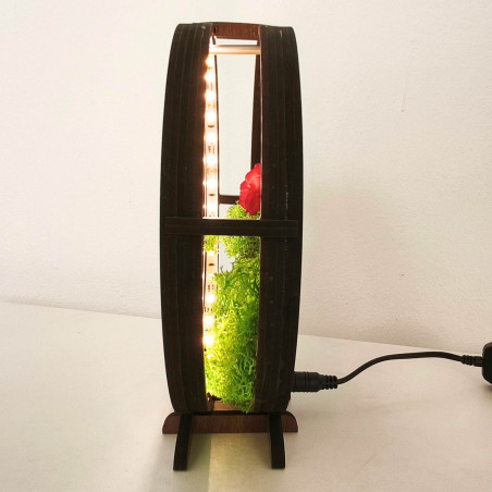 LED-Dekoration „Kleiner Prinz mit Flugzeug“ | Wenge-Walnuss