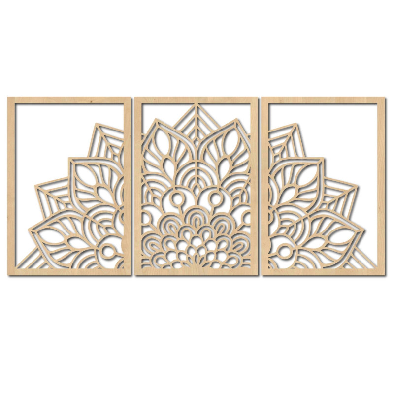 Moderne schwarze Mandala- und Holzuhr: Stilvolle Harmonie für Ihr Zuhause.