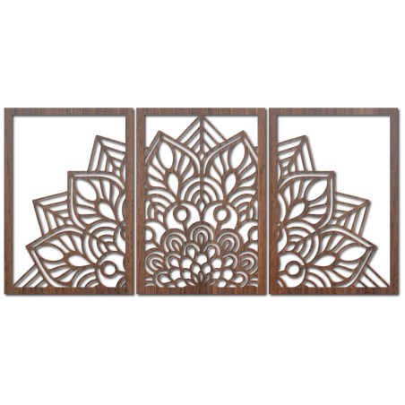 Moderne schwarze Mandala- und Holzuhr: Stilvolle Harmonie für Ihr Zuhause.