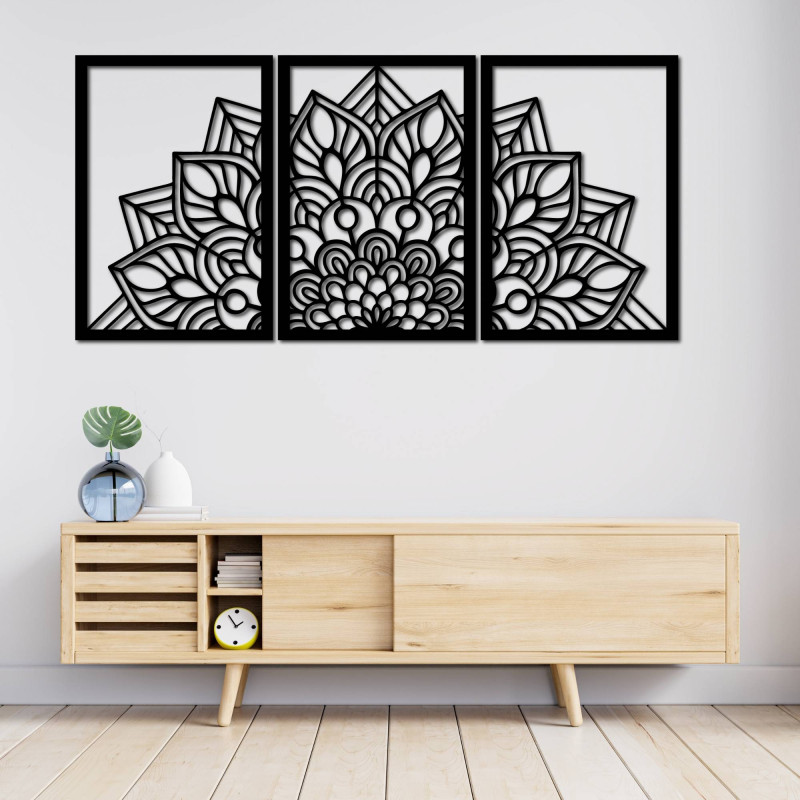 Designer-Mandala- und Lebensbaum-Uhr. Verleihen Sie Ihrem Interieur einen einzigartigen Charakter.