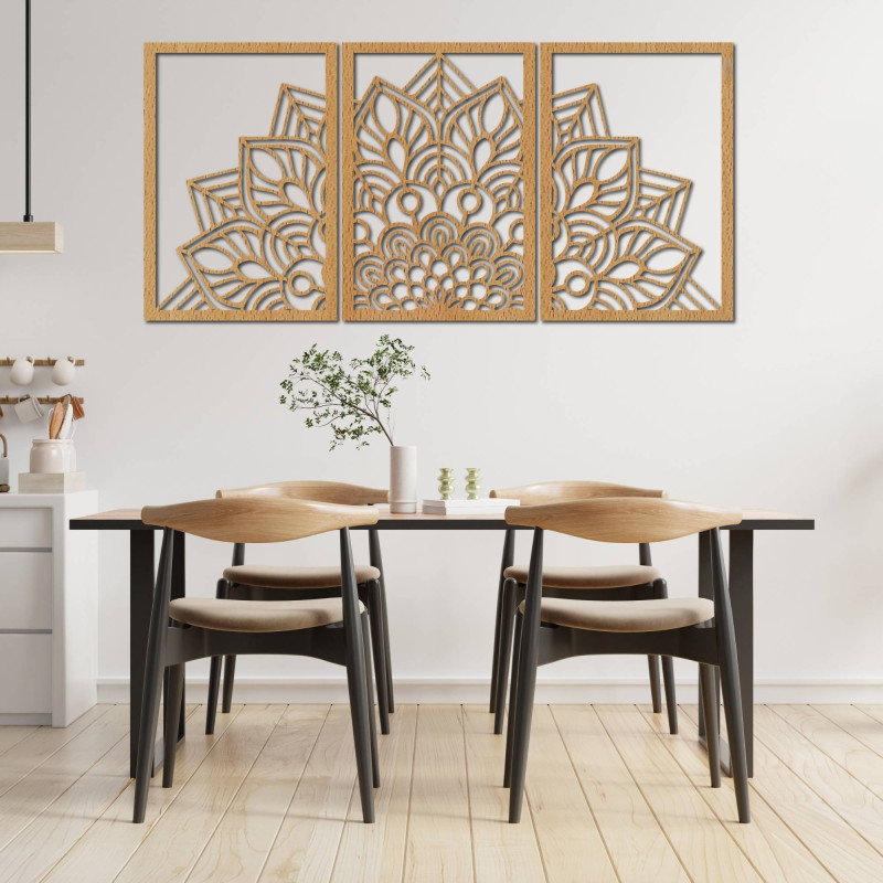 Designer-Mandala- und Lebensbaum-Uhr. Verleihen Sie Ihrem Interieur einen einzigartigen Charakter.