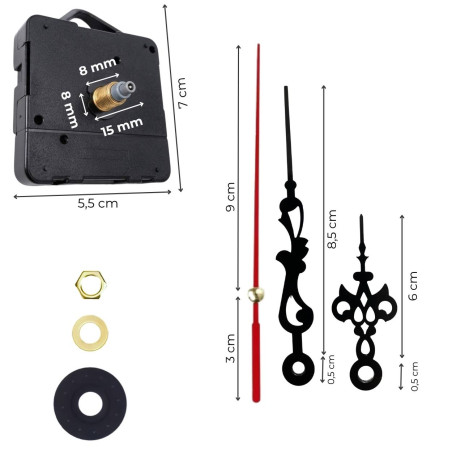 Elegante schwarze Aluminiumzeiger, geeignet für moderne und industrielle Uhren.