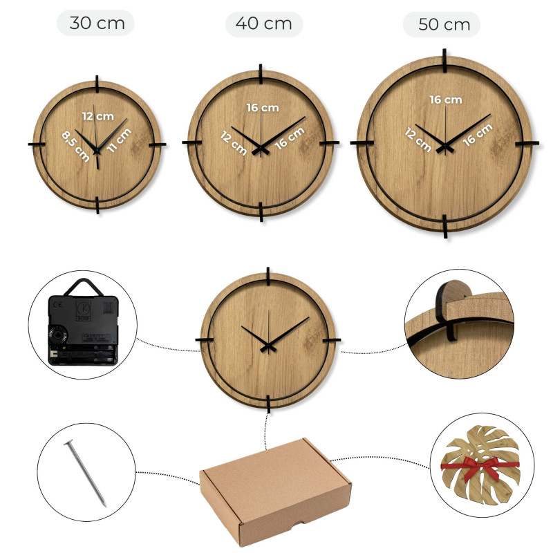 Elegante Uhr mit einem Motiv aus Bäumen und einem gewundenen Fluss