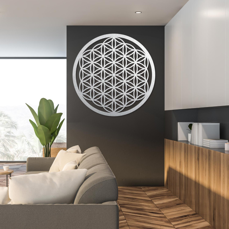 Mandala-Wandbild aus Holz | Blume des Lebens