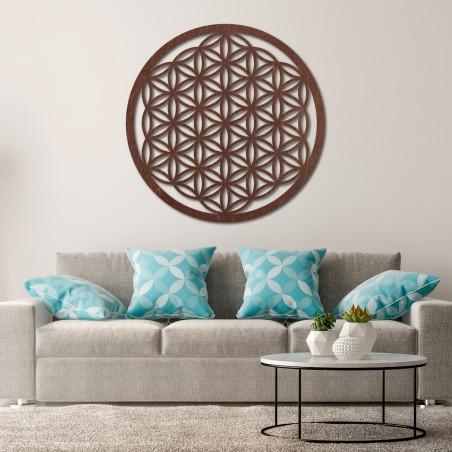 Mandala-Wandbild aus Holz | Blume des Lebens