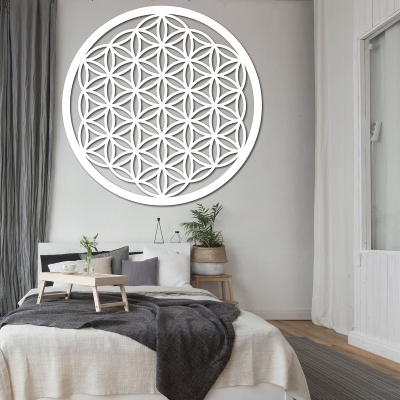Mandala-Wandbild aus Holz | Blume des Lebens