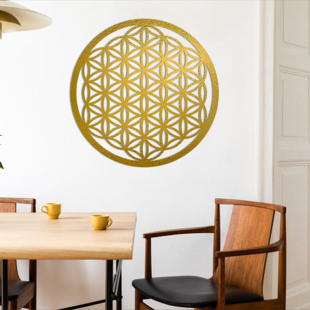 Mandala-Wandbild aus Holz | Blume des Lebens