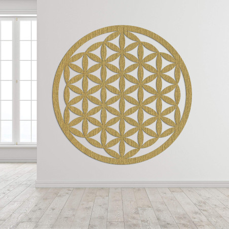 Elegante, geschnitzte Mandala-Holzfigur für die Wand - FLORUM