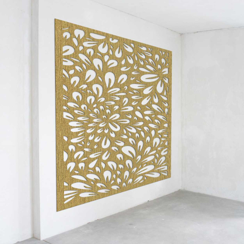 Florales Wandpaneel aus Holz - KROKORIRO